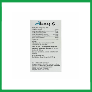 Nhà Thuốc Thanh Vinh - Hỗn dịch uống Alumag-S Agimexpharm điều trị viêm loét dạ dày tá tràng (20 gói x 15g) 1 Nhà Thuốc Thanh Vinh - alu1