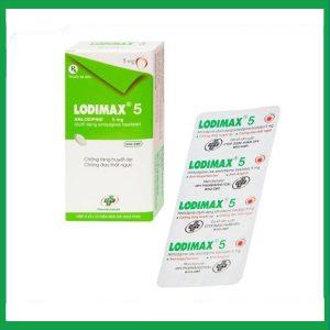 Viên nén Lodimax 5mg chống tăng huyết áp, đau thắt ngực (2 vỉ x 10 viên)