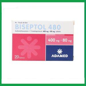 Thuốc Biseptol 480 Adamed điều trị nhiễm trùng do vi sinh vật nhạy cảm với thuốc (1 vỉ x 20 viên)