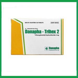 Thuốc Danapha - Trihex 2 điều trị hỗ trợ hội chứng Parkinson, giảm hội chứng ngoại tháp (5 vỉ x 20 viên)
