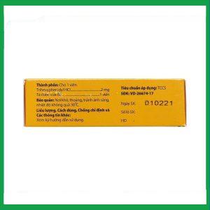 Nhà Thuốc Thanh Vinh - Thuốc Danapha - Trihex 2 điều trị hỗ trợ hội chứng Parkinson, giảm hội chứng ngoại tháp (5 vỉ x 20 viên) 2 Nhà Thuốc Thanh Vinh - danpha trihex 2