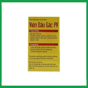 Nhà Thuốc Thanh Vinh - Viên Dầu Gấc PV hỗ trợ giúp làm sáng mắt, giảm khô mắt, mờ mắt, quáng gà (100 viên) 1 Nhà Thuốc Thanh Vinh - dau gac PV 1