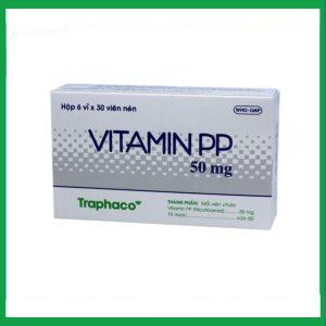 Thuốc Vitamin Pp 50Mg Traphaco điều trị bệnh Pellagra (6 vỉ x 30 viên)