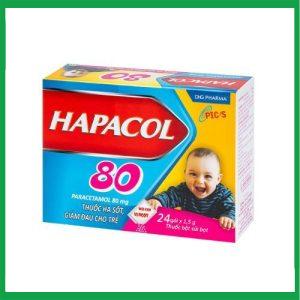 Nhà Thuốc Thanh Vinh - Bột sủi Hapacol 80mg DHG giảm đau, hạ sốt hộp 24 gói 1 Nhà Thuốc Thanh Vinh - hapacol 80mg