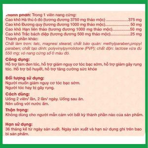 Nhà Thuốc Thanh Vinh - HTO TW28, hỗ trợ giảm nguy cơ tóc bạc sớm, giảm gãy rụng tóc 2 Nhà Thuốc Thanh Vinh - hto tw28 hdsd