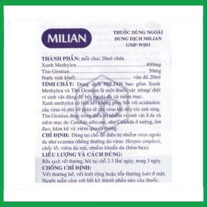 Nhà Thuốc Thanh Vinh - Dung dịch Milian điều trị nhiễm virus ngoài da, chốc lở, viêm da mủ (20ml) 3 Nhà Thuốc Thanh Vinh - mi3