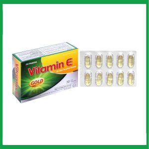 Viên uống Vitamin E Gold hỗ trợ tăng cường chống oxy hóa, hạn chế lão hóa da (3 vỉ x 10 viên)