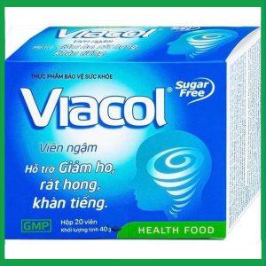 Viên ngậm Viacol không đường hỗ trợ giảm ho, đau rát họng (hộp 20 viên)